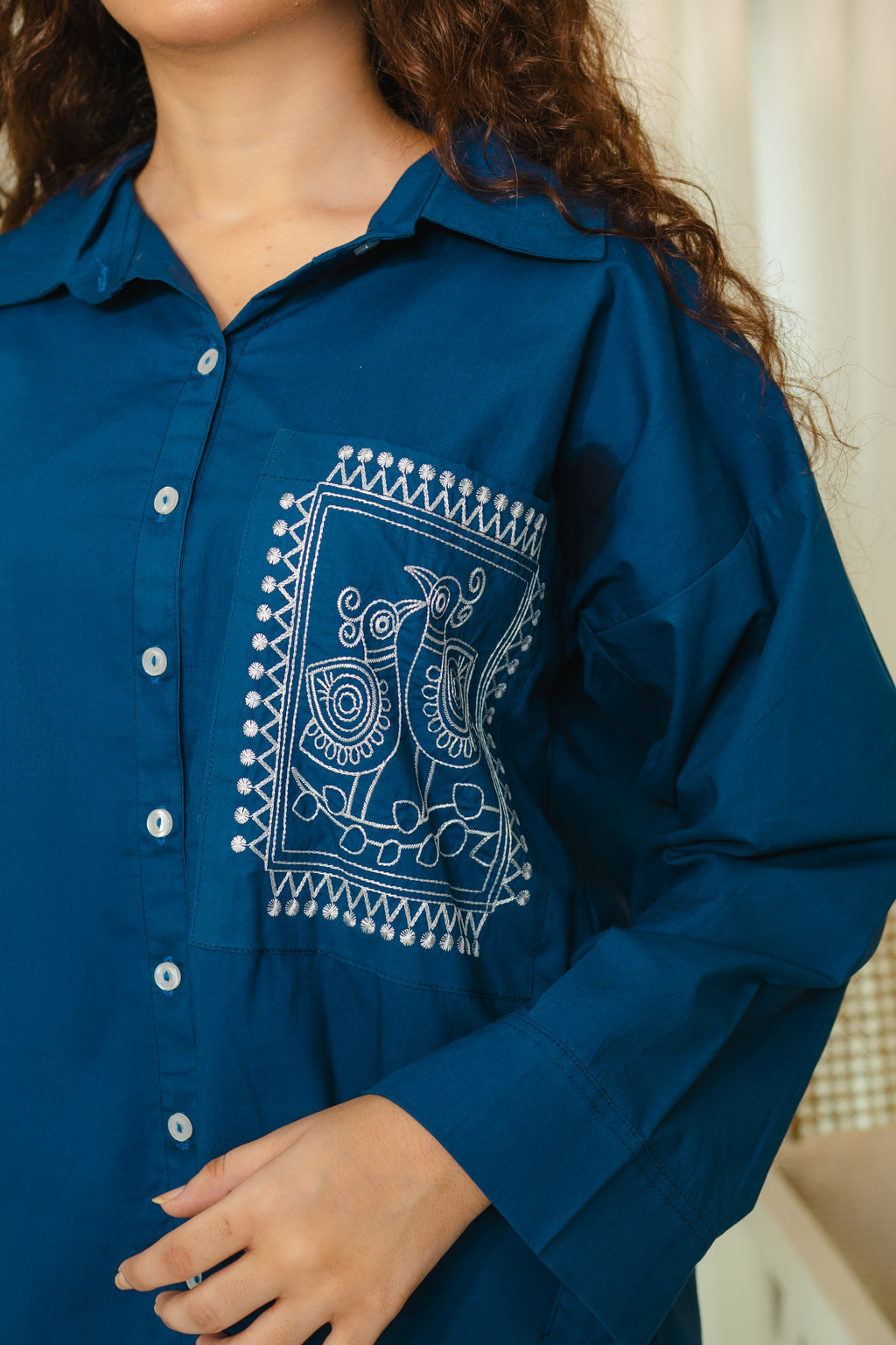 Embroidered Co-Ord Set - Navy