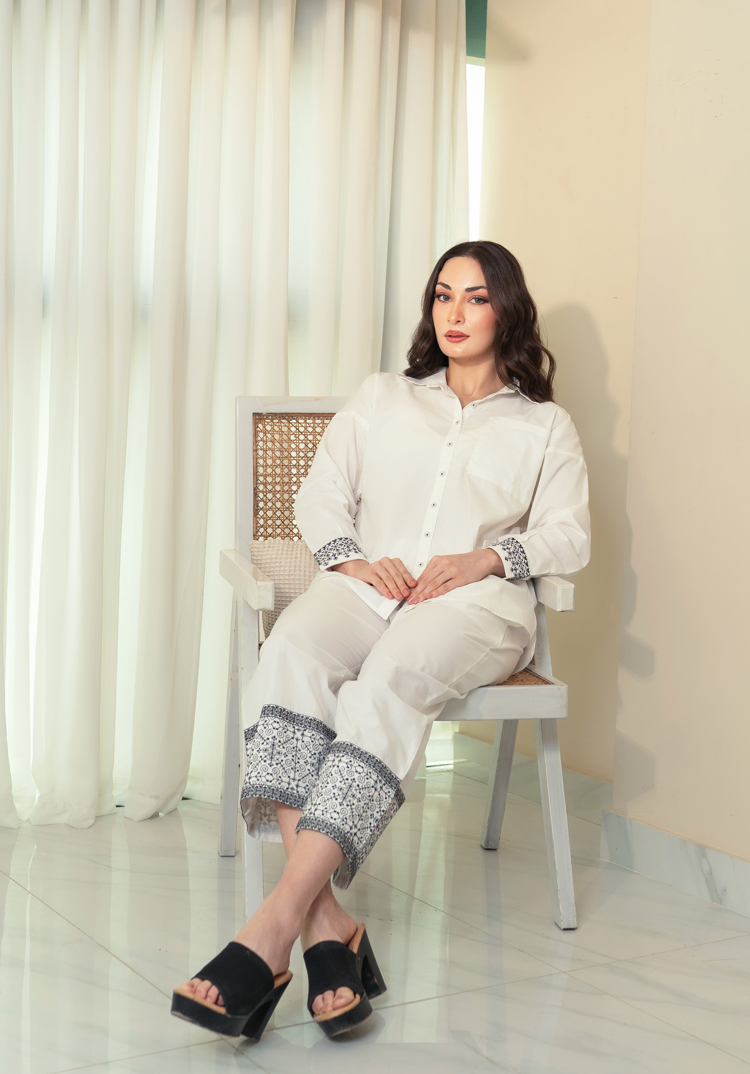 Embroidered Co-Ord Set - White